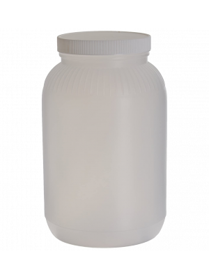 JG Finneran 9-205 HDPE Standard Wide Mouth Jar with White Polypropylene Closure and F217 Lined 100-400mm Cap Size 2000mL Capacity Pack of 6 